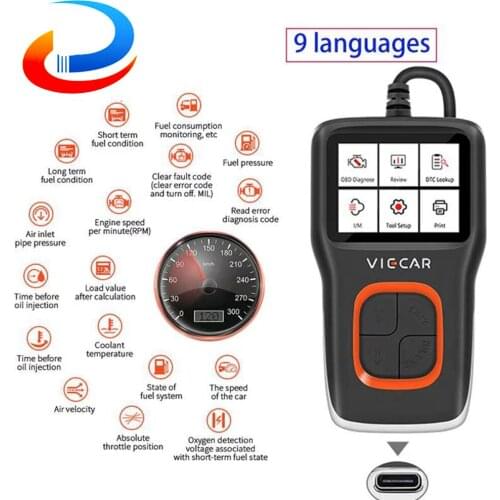 OBD 2 OBD2 Viecar VP101 OBDII EOBD Code Reader Scanner I/M Analyzer Automotive Car Diagnostic Auto Tool PK CR5001 AS500