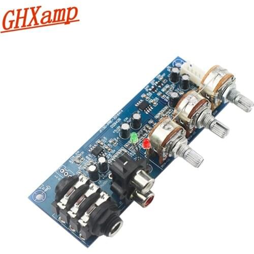 One channel Microphone and Two channels Music Input Preamplifier board Mono Two-stage EQ Bass treble adjustment