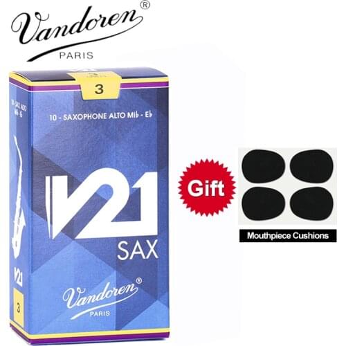 Original France Vandoren V21 Alto Saxophone Reed Strength 2.5# 3# 3.5# Box of 10 [With Gift]