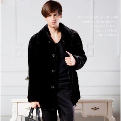 Autumn winter faux fur mink leather jacket casual mens thicken warm leather coat men loose jackets jaqueta de couro fashion