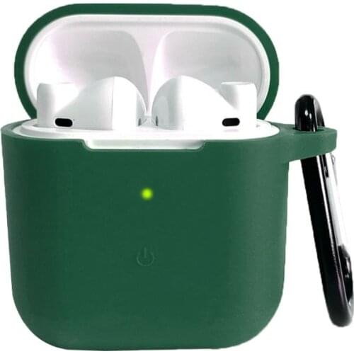 Flip-open Cover Protective Case Soft Silicone Shell with Carabiner for QCY T8