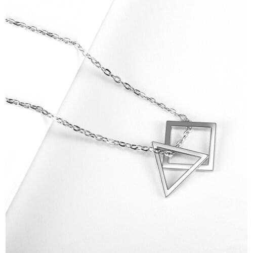 OMIKAIMING 2021 Korean Style Simple Necklaces for Women New Geometric Necklace Girl Beautiful Collarbone Chain Jewelry Wholesale