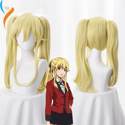 Kakegurui Compulsive Gambler Mary Saotome Momobami Kirari Jabami Yumeko Synthetic Hair Cosplay Costume Wigs +Wig Cap