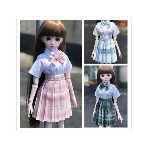 BJD doll dress is suitable for 1/3 and 1/4 size fashion new JK uniform plaid skirt pleated skirt e-sports girl high waist skirt