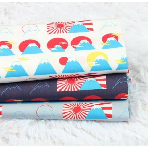 Half Yard Thin Cotton Fabric With Mountain Print Handmade DIY Garment Shirt Decoration Material 100% Cotton CR-1035