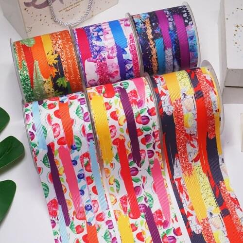 DIY Handmade Materials Printed Grosgrain Ribbon 50 Yard Per Size 56821