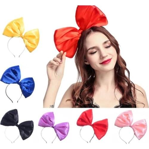 30pcs/lot DIY Simple Multi Fabrics Oversize Bowknot Hair Bands Exaggerated Cute HeadBands Hair Styling Tools Accessory HA1481