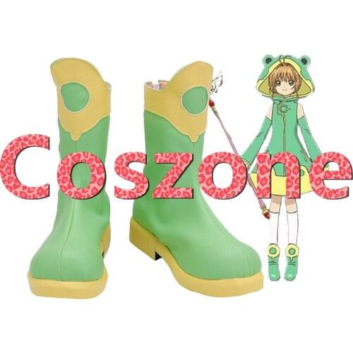 Card Captor Kinomoto Sakura Green Cosplay Shoes Boots Halloween Carnival Cosplay Costume Accessories