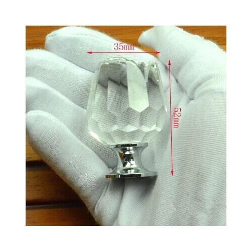 Glass Cabinet Knob K9 Clear Crystal Drawer knob pull Shiny silver dresser cupboard Furniture door handles pulls modern fashion