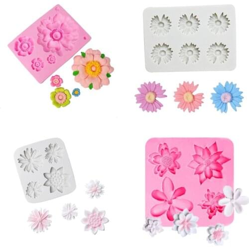 Three Style Daisy Flower Chocolate Mold Fondant Cake Silicone Molds DIY Cake Baking Tools Kitchen Accessories