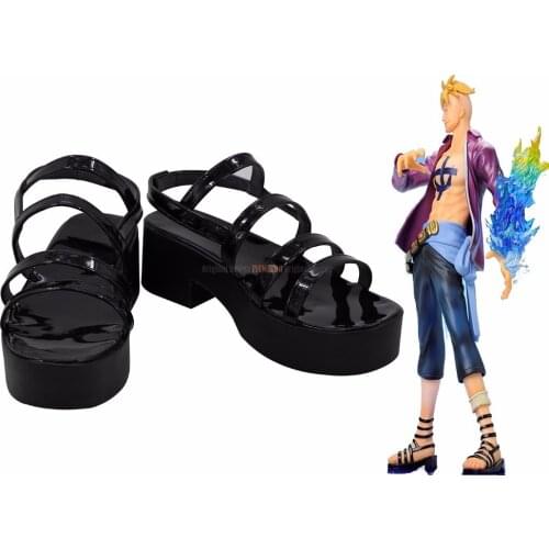 The Phoenix Marco Shoes Cosplay One Piece Marco Cosplay Shoes Black Sandals Custom Made Unisex Halloween Shoes