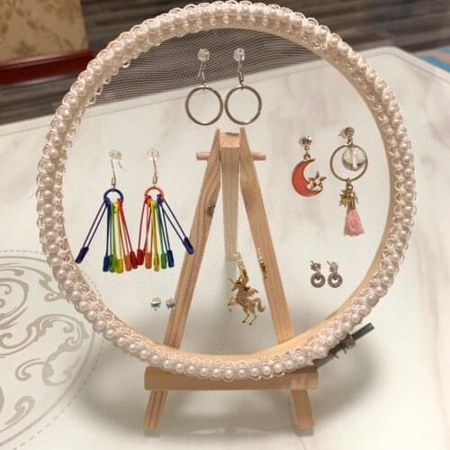 Creative Lace Jewelry Storage Rack Earring Insert Display Stand Lady Jewelry Storage Shelf Bathroom Vanity Tops Organizer Gift