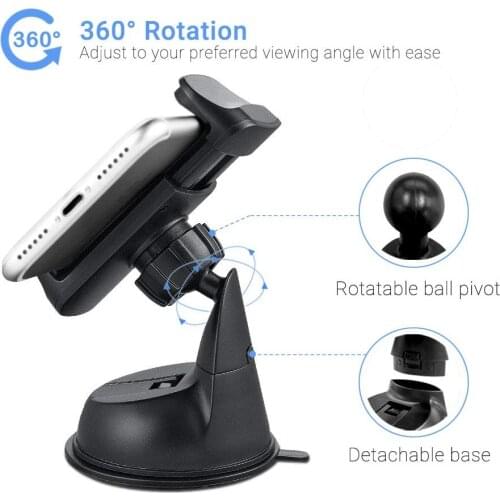 Universal360 Rotating Mobile Phone Stand Windshield Desk Mount Car Phone Holder For iPhone Smartphone support cellular