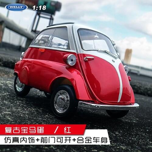 WELLY 1:18 BMW Isetta red car alloy car model simulation car decoration collection gift toy Die casting model boy toy