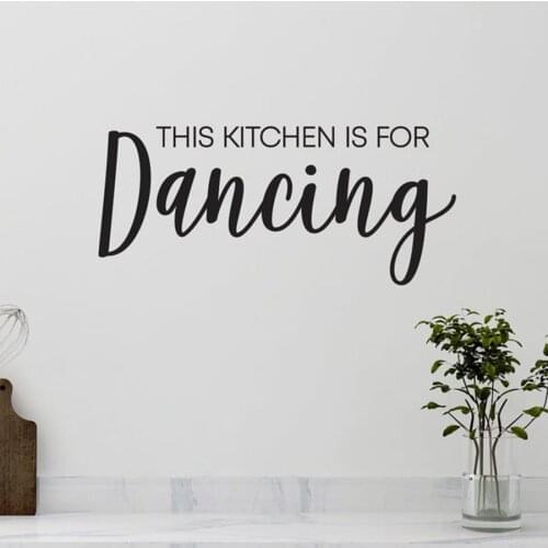 WJWY This Kitchen Is For Dancing Wall Sticker Fun Kitchen Sign Lettering Home Decoration Waterproof Removable Wall Art Mural
