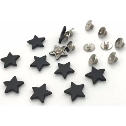 XUNZHE 20Pcs Color Hardware Rivet DIY five-pointed star rivet shoe accessories hat decoration star rivet with screws