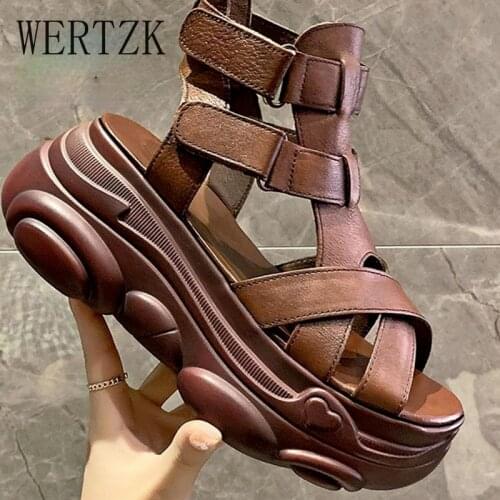 Rome Vintage Female Sandals Solid Zipper Wedges Open Toe Platform Sandals Women Casual Comfy Leisure Womens Shoes