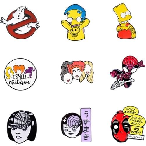 Anime Cartoons Badges Cute Lapel Pins Fashion Enamel Brooches On Backpack Women Decorative Badges Hijab Pin Brooches Accessories