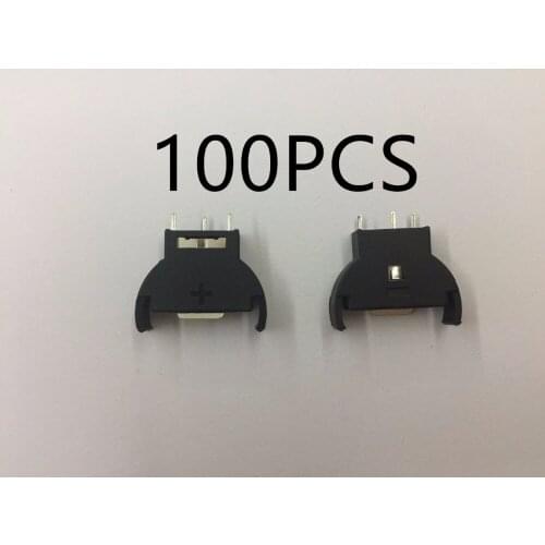 100PCS CR2032 2025 CR2025 Half-Round Battery Coin Button Socket 3 PIN Holder Case 3pin
