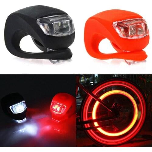 2 Pcs Silicone Bicycle Bike Cycle Safety LED Head Front and Rear Tail Light Set