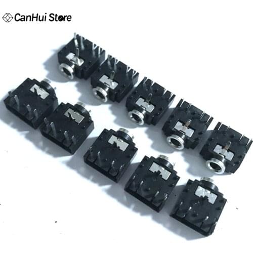 20pcs/LOT 3.5mm 5PIN Double Vocal Tract Female Earphone Socket Stereo Jack Socket Audio Jack Connector PCB 3F07 5PIN NEW