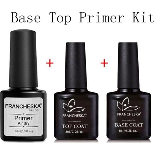 3Pcs Nail Primer Seal Desiccant Set Fast Dry Lasting Nail Polish Basic Set No Need UV Lamp Strong-adhesion Nail Gel Set TSLM1