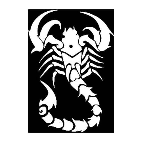 9CM*12.6CM Strong Scorpion Lifelike Decal Vinyl Car Sticker Black/Silver C19-0365