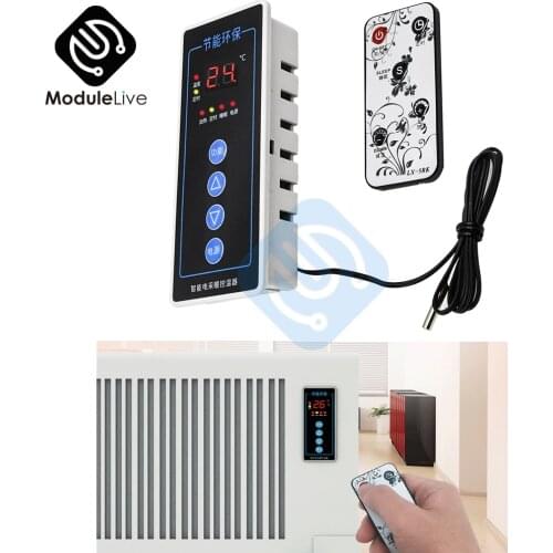 AC110V-220V 2500W Smart Electric Warm Heating Timing Thermostat Temperature Controller Indoor Infrared Remote Control no Battery