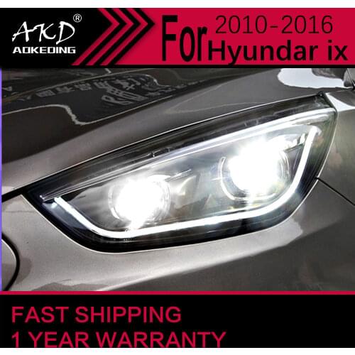AKD Car Styling Head Lamp for Hyundai IX35 Headlights 2010-2016 New Tuscon LED Headlight DRL Signal H7 D2H Hid Bi Xenon Beam