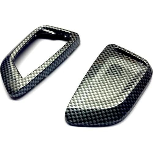 Remote Flip Key Fob Shell Protection Key Case Cover Gloss Carbon Fiber For BMW Keyless Remote Key