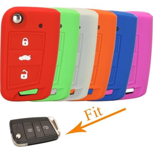 Kutery Remote Key Case Silicone Protect Shell For VW GOLF Polo SEAT LEON/ IBIZA /CUPTRA SKODA Car Accessories