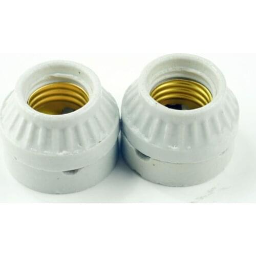 E27 Ceramic Lamp Holder Screw High Temperature Llat Lamp E27 Base Wall Led Light Holder Ceiling Lamp Base