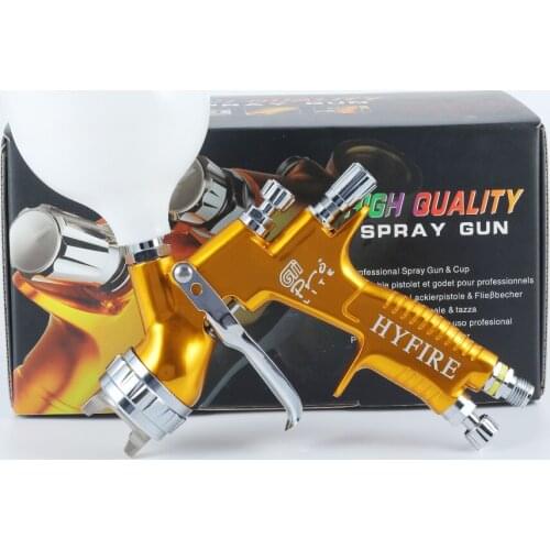 GTI PRO LITE Gold 1.3mm Nozzle LVMP Tool Pistol Spray Gun Cars Paint 600ml cup made in UK