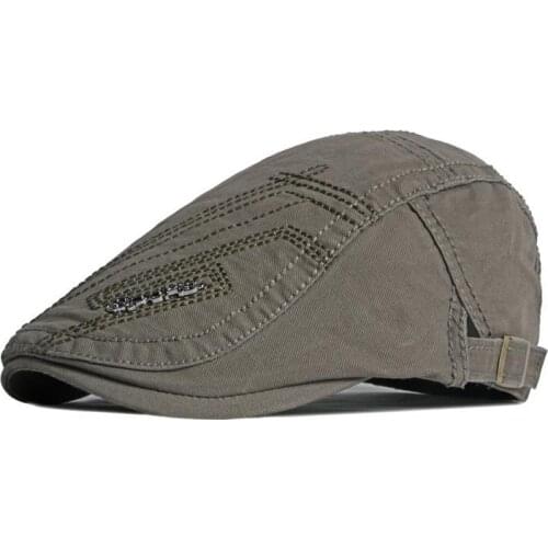 Cotton Spring Summer Letter Newsboy Caps Flat Peaked Cap Men and Women Painter Beret Hats 133