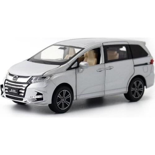 JACKIEKIM/1:32 Scale/DieCast Metal Toy/Honda Odyssey MPV Car/Sound & Light/Pull Back Educational/Gift For Children/Collection