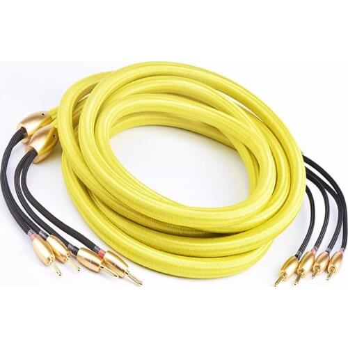 Accuphase Pair Hifi Audio Speaker Cable Loudspeaker Cable With 24k Gold Plated Banana Plug