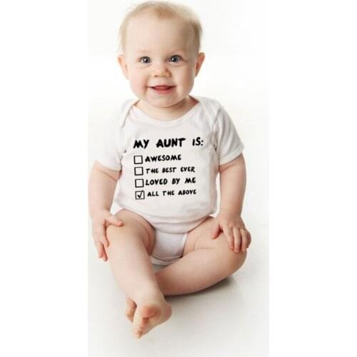 My Aunt Is All The Above Summer Newborn Cooton Romper Infant Baby Unisex Funny Jumpsuit Toddler Boys Girls Playsuit Outfits