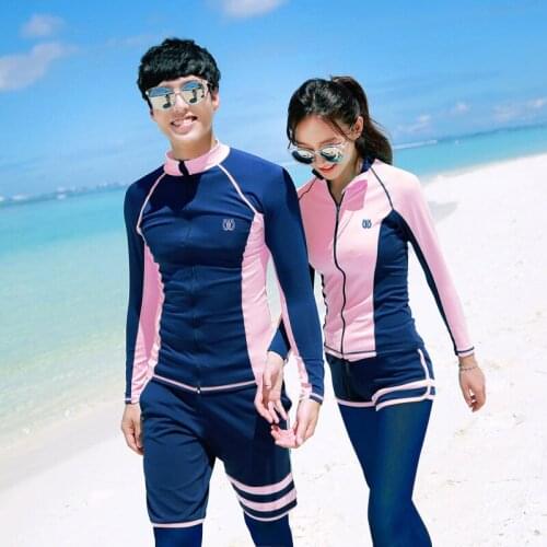 Couple Diving Suit Women Long Sleeve Swimsuit Bathing Suit Men Rash Guard Trousers Surfing Quick Dry Rashguard Uv Proof 3 Pieces
