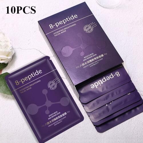 Face Mask Moisturizing Nourish Tightening Pores Brightening Octapeptide-3 Glycerin Essence Unisex Beauty Skin Care 30ml*10pcs