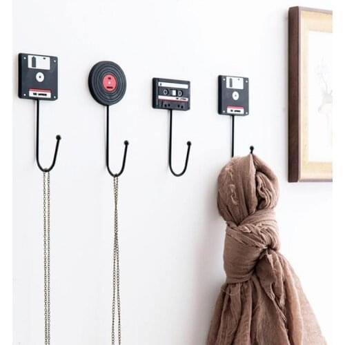 Minimalist Home Decoration Retro Tape Disk Hanger Decorative Wall Hooks Clerk On The Wall Coat Key Holder Rack