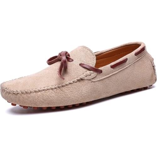 Mens Genuine Leather Shoes Fashion Luxury Brand Design Mens Boat Shoes Lightweight Driving Shoes Plus Size loafers Mens Shoes