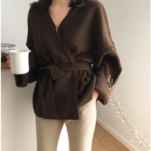 New Oversize Womens Sweaters Autumn Vintage Cardigans Loose Winter Sweater Knitted Plus Size Women Cardigan Knit Button Loose