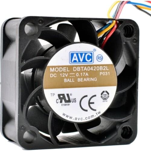 Brand new original DBTA0420B2L 4cm 40x40x20mm 4020 40mm fan 12V 0.17A 4lines Computer CPU small cooling fan