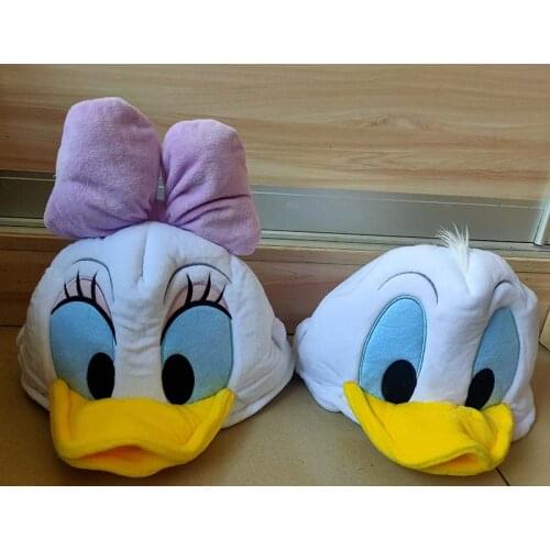 NEW Authentic Disney Store Donald Duck Daisy Duck Costume Hat Cap Plush Cosplay
