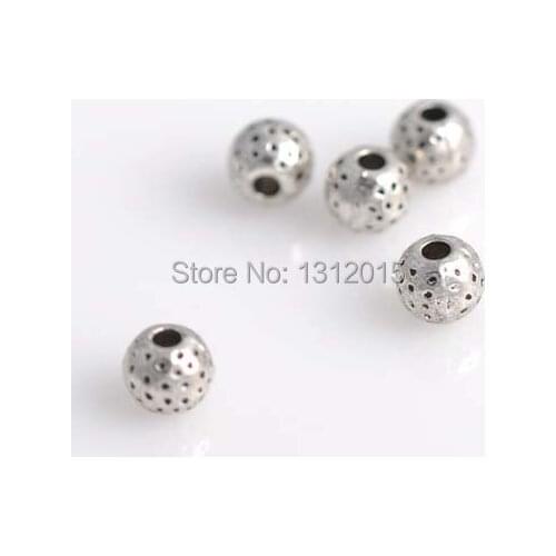 Wholesale Beads!Hot sell Round Shape Antique Silver Alloy Spacer Beads Jewelry Making Supplies 6x5mm,100Pcs,YTC0075
