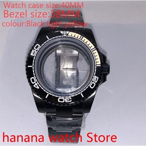 Suitable for NH35 36 Mingzhu2813 Miyata self-winding 40mm transparent black box series, with rotating ceramic black yellow bezel