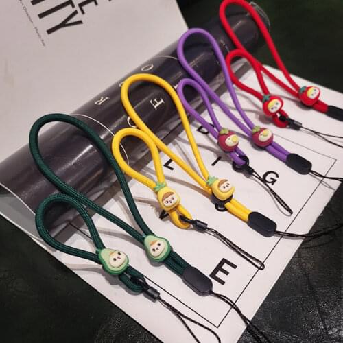 Braid Phone Lanyard Wrist Strap Fruit Series Short Rope for iphone huawei redmi xiaomi Samsung Camera GoPro Adjust String Holder