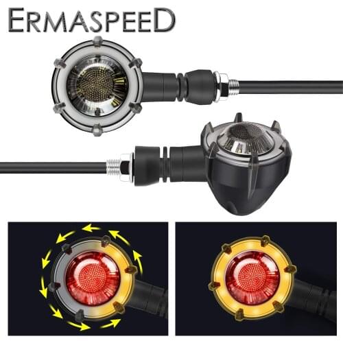 Motorcycle Turn Signals Sequential Amber LED Indicator Blinker Light Daytime Running Lights DRL Switchback Glow for Motorcycle