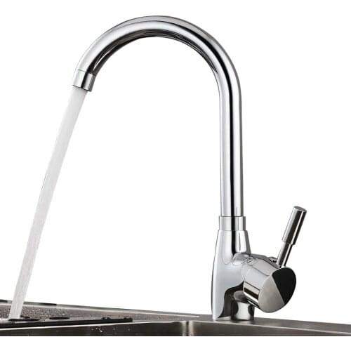 304 Stainless Steel Single Handle Single Hole Kitchen Faucet Mixers Sink Tap Kitchen Faucet Modern Hot and Cold Water