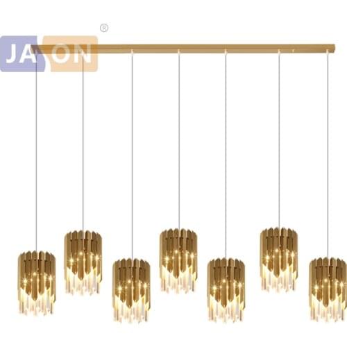 LED Postmodern Golden Chrome Silver Crystal Chandelier Lighting Lustre Suspension Luminaire Lampen For Dinning Room